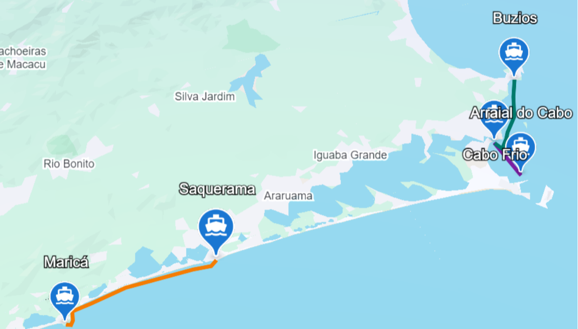Mapa das rotas de Lagos